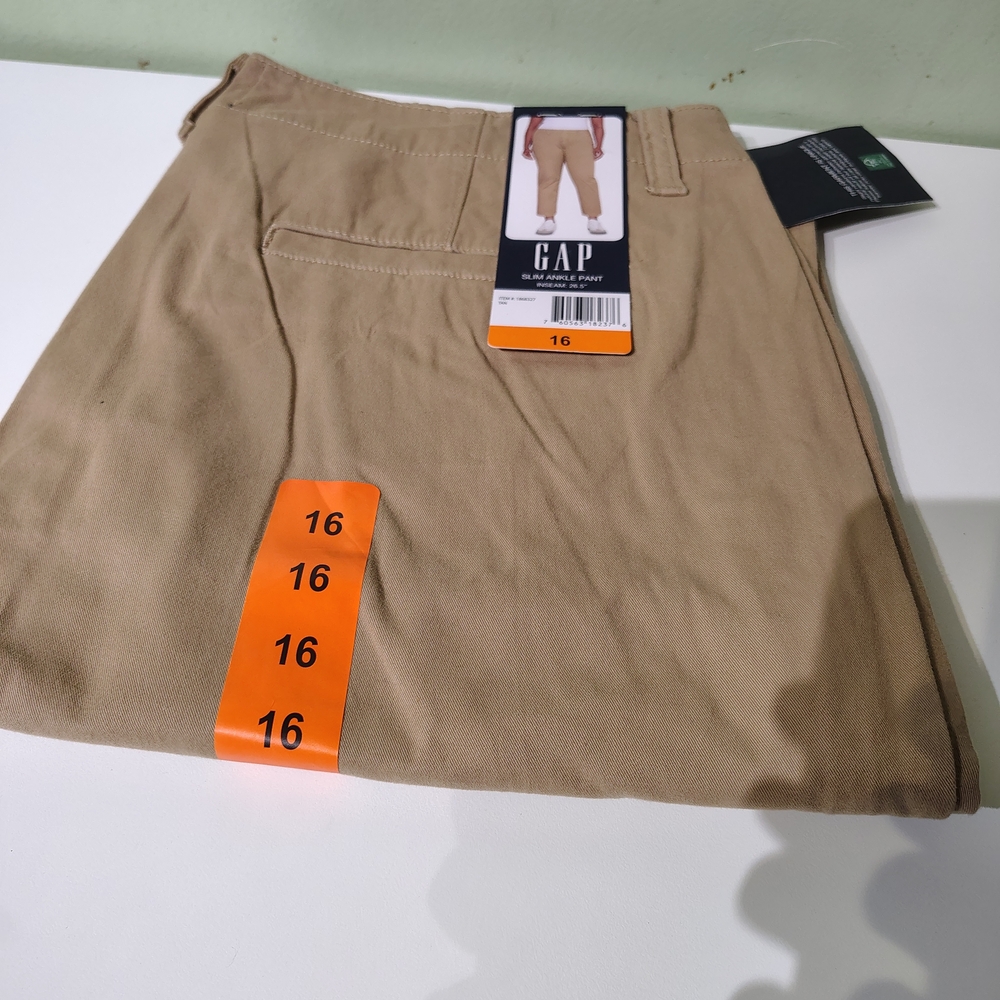 NWT Gap Beige Slim Ankle Pants Cropped Size 16 Women's Summer Spring Tan X-Large